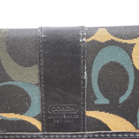 Coach Tri-Fold Multi Colored Fabric CC Holder Wallet - Picture 7 of 8